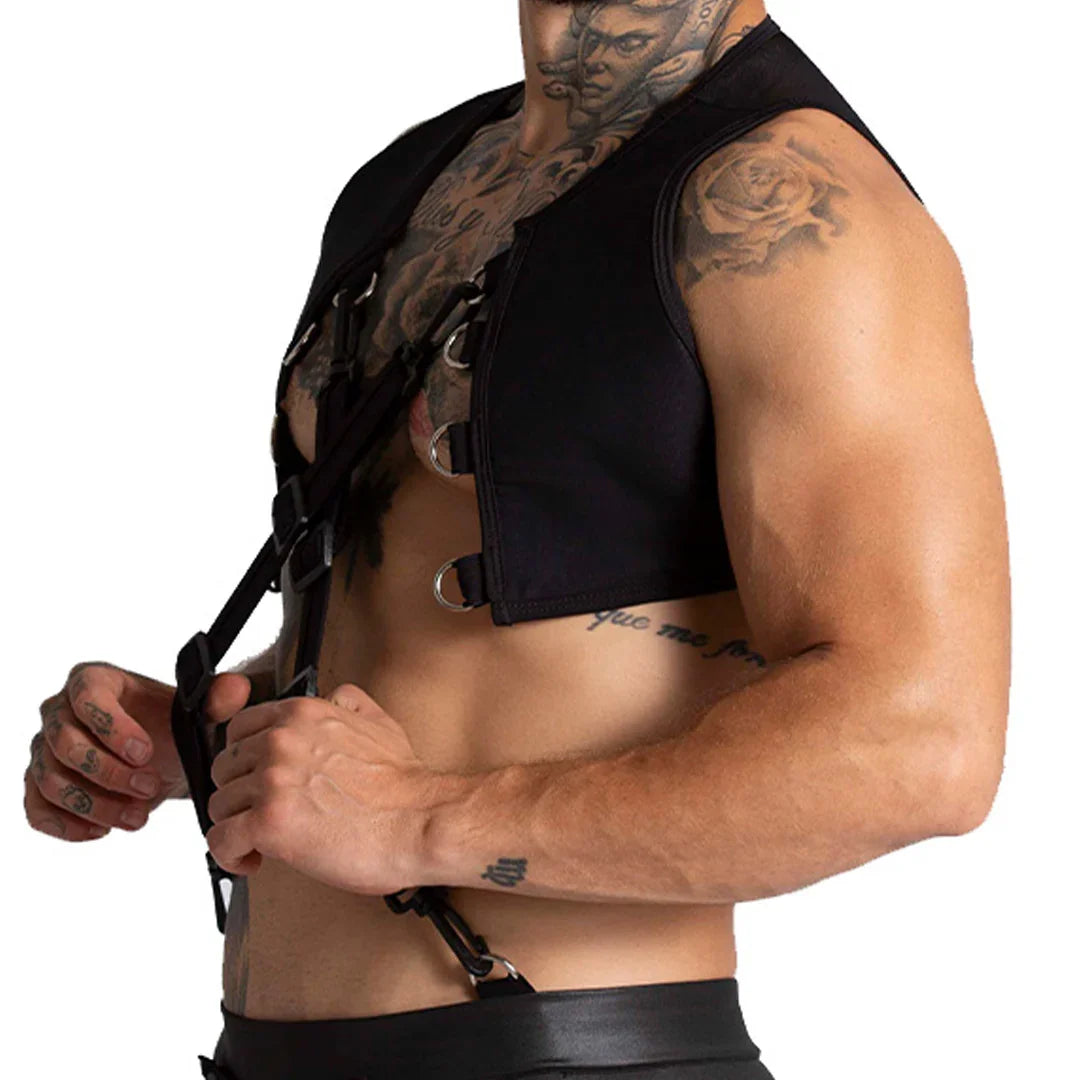 F Fetish Black Harness back view by Gigo Underwear