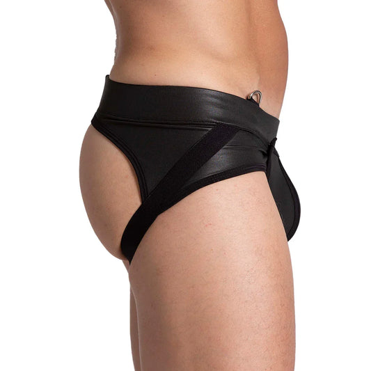 F Fetish Black Jockstrap front view by Gigo Underwear