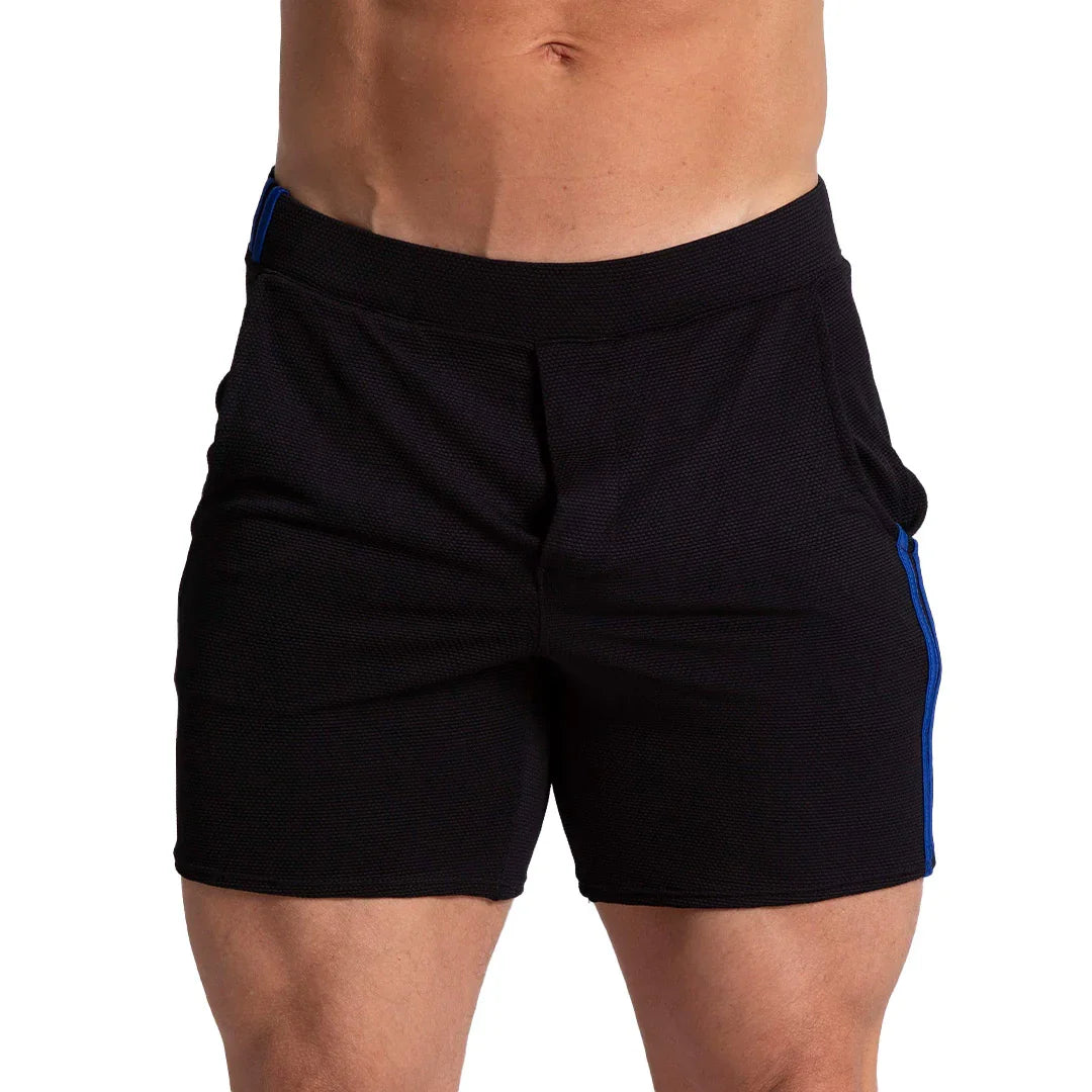 F Fetish Blue Short front view by Gigo Underwear