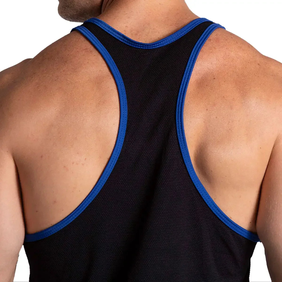 F Fetish Blue Tank on model by Gigo Underwear