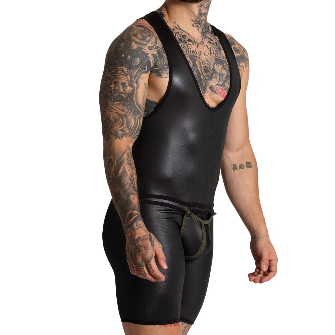 F Fetish Green Body back view by Gigo Underwear