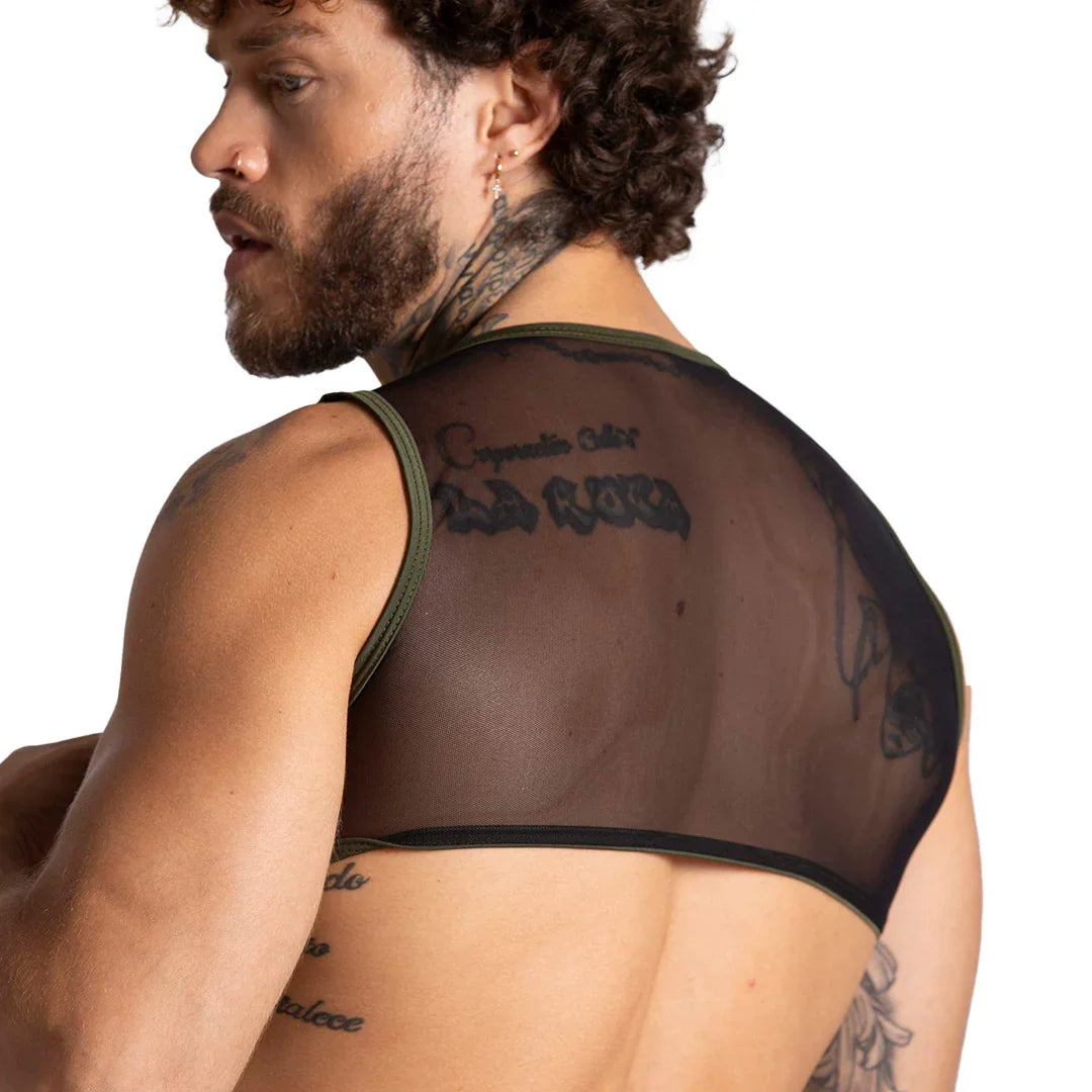 F Fetish Green Harness back view by Gigo Underwear