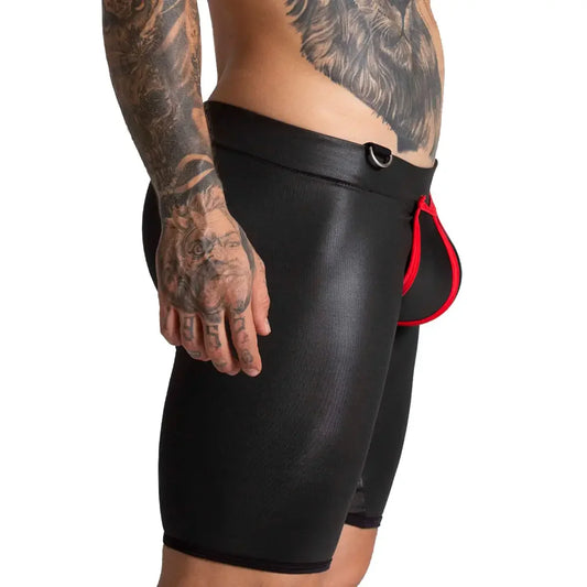 F Fetish Red Trunk Long front view by Gigo Underwear