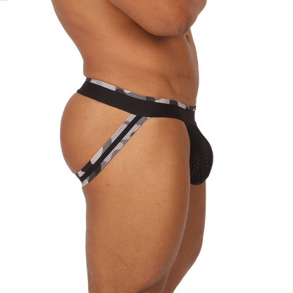 FEELING BLACK JOCKSTRAP - Sexy Men's Jockstrap with Contrast Waistband