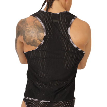 Feeling Black Tank front view by Gigo Underwear
