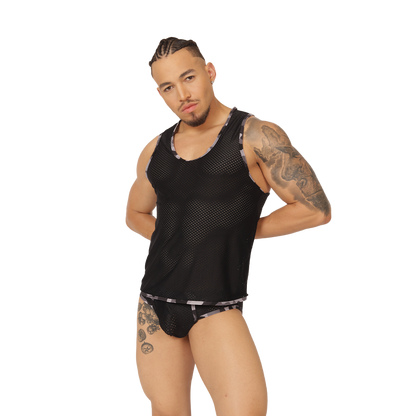 FEELING BLACK TANK - Gigo Underwear New Collection