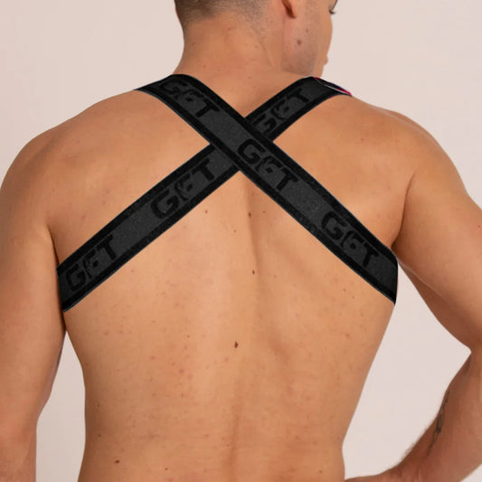 Fetiche Black Harness front view by Gigo Underwear