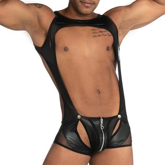 Fetiche Black Zipper Singlet by Gigo Underwear