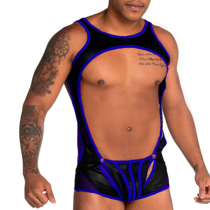 Fetiche Blue Singlet back view by Gigo Underwear