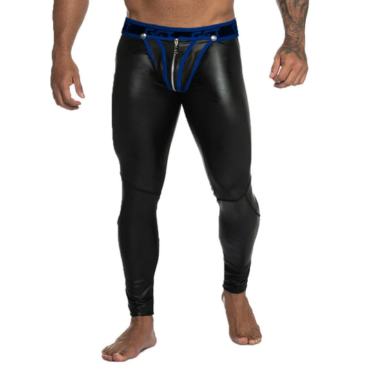 Fetiche Blue Zipper Leggins by Gigo Underwear