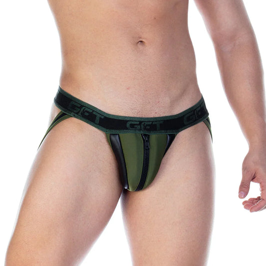 2 Fetiche Green Zipper Jockstrap by Gigo Underwear