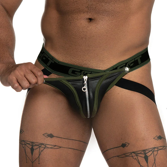 Fetiche Green Zipper Jockstrap by Gigo Underwear