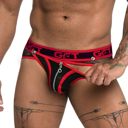 Fetiche Red Zipper Brief Jockstrap by Gigo Underwear