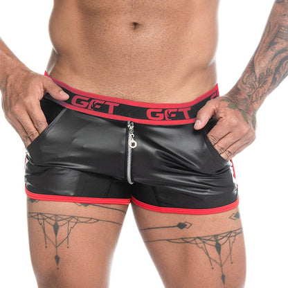 FETICHE RED ZIPPER SHORT - Gigo Underwear & MensWear