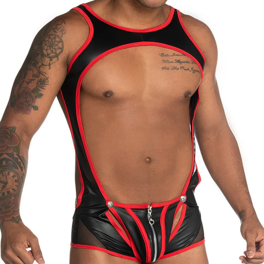 Fetiche Red Zipper Singlet by Gigo Underwear