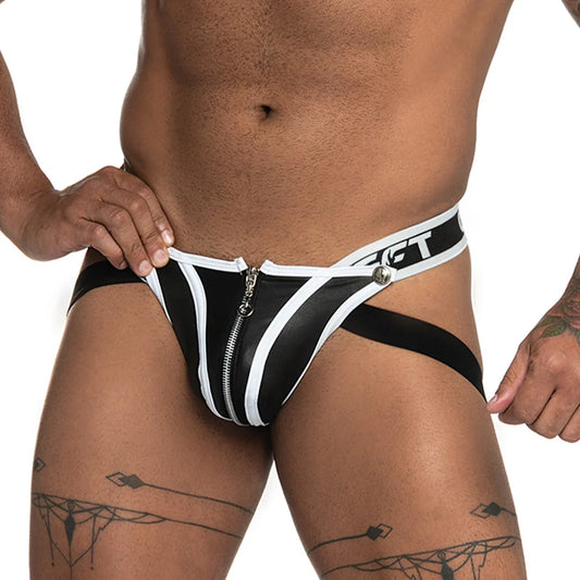 Fetiche White Zipper Jockstrap by Gigo Underwear