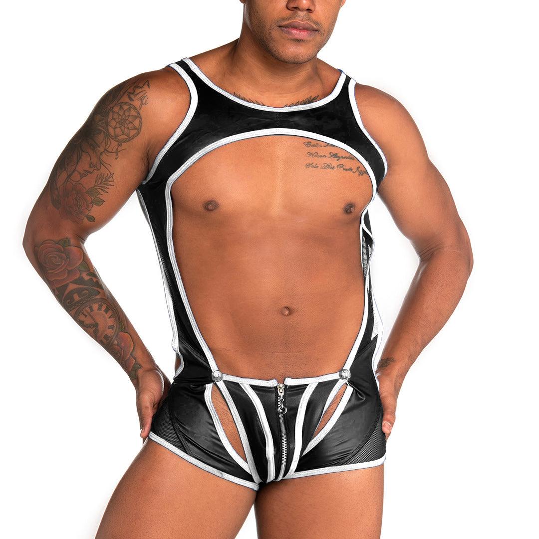 FETICHE WHITE ZIPPER SINGLET - Gigo Underwear & MensWear