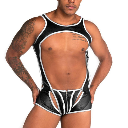 FETICHE WHITE ZIPPER SINGLET - Gigo Underwear & MensWear