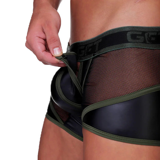 Fetish Green Trunk front view by Gigo Underwear