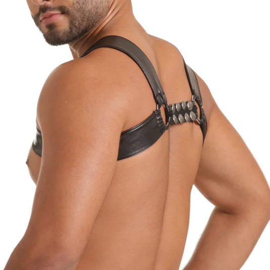 Fetish Leather Harness front view by Gigo Underwear