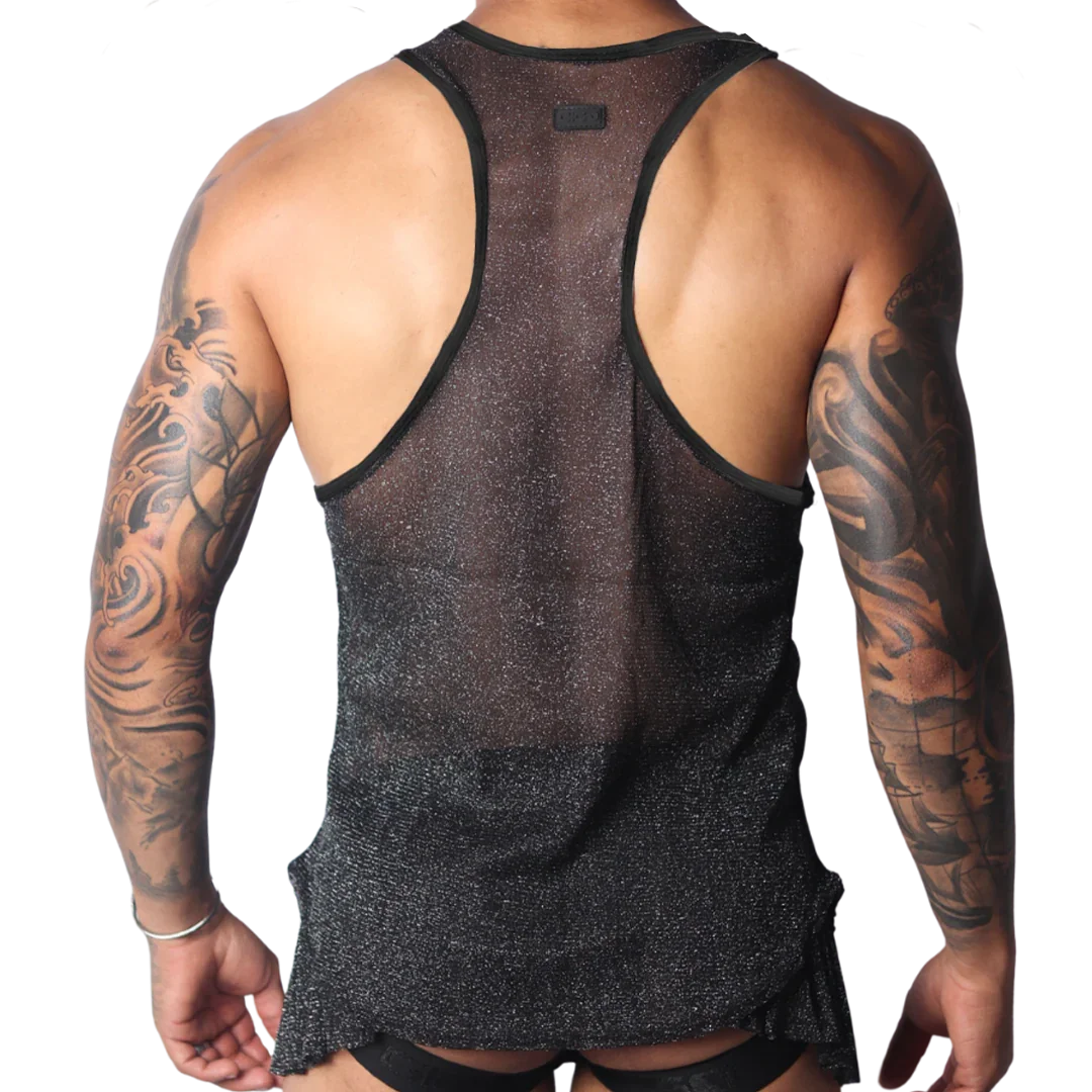 Flash Black Tank back view by Gigo Underwear