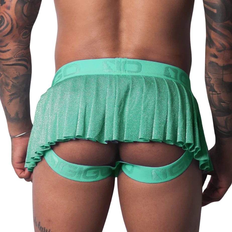 Flash Green Skirt back view by Gigo Underwear