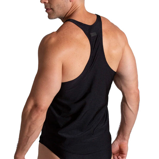 Flashing Black Tank front view by Gigo Underwear