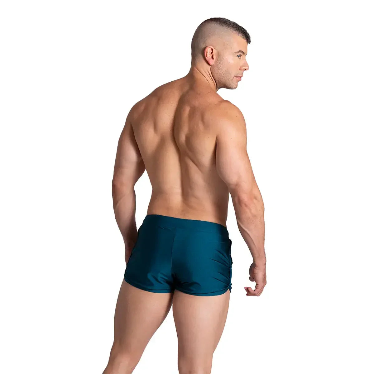 Flashing Green Beachwear on model by Gigo Underwear