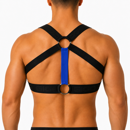 Flux Blue Harness back view by Gigo Underwear