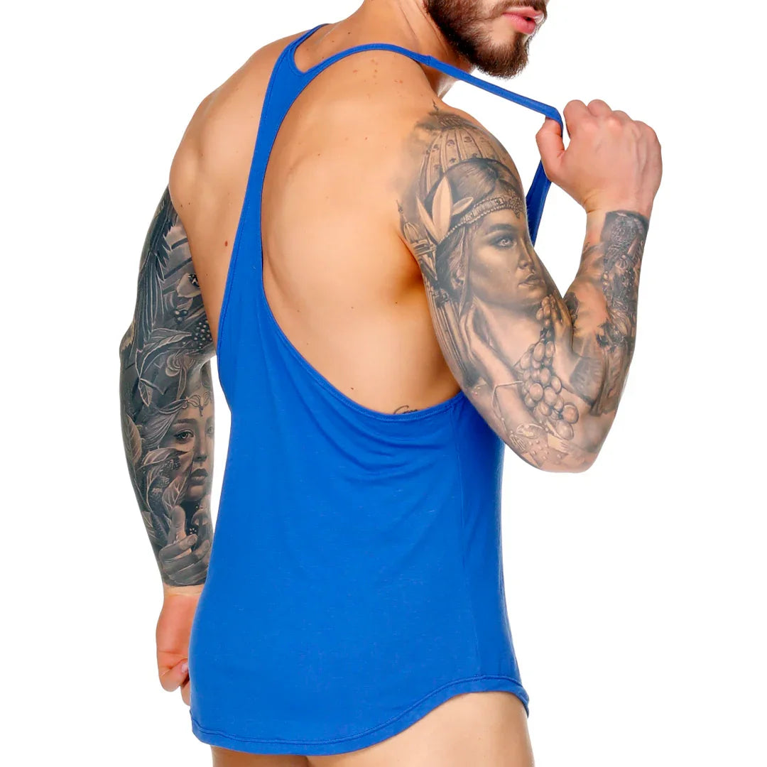 Forever King Blue Tank front view by Gigo Underwear