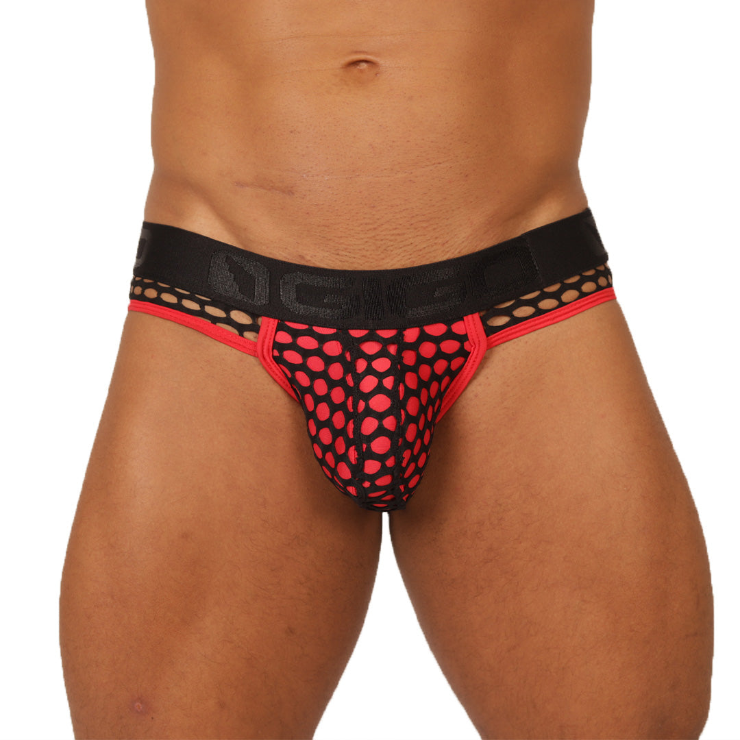 FRESH RED BRIEF JOCK - Sexy Men's Jockstrap with Contrast Waistband