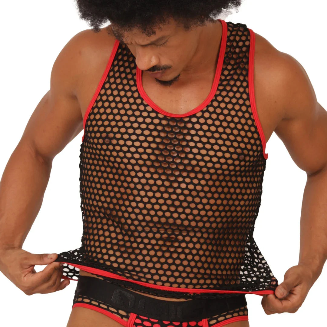 Fresh Red Tank front view by Gigo Underwear