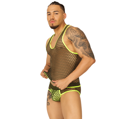 FRESH YELLOW TANK - Bold Men's Brief with Contrasting Waistband