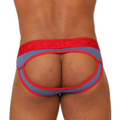 GAROTO BLUE BRIEF JOCK - Sexy Men's Jockstrap with Contrast Waistband