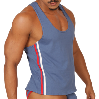 GAROTO BLUE TANK - Bold Men's Brief with Contrasting Waistband