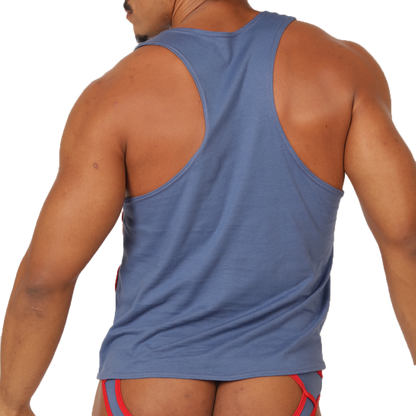 GAROTO BLUE TANK - Bold Men's Brief with Contrasting Waistband