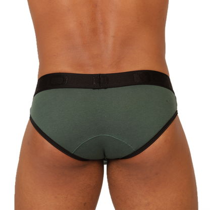 GAROTO GREEN BRIEF - Bold Men's Brief with Contrasting Waistband