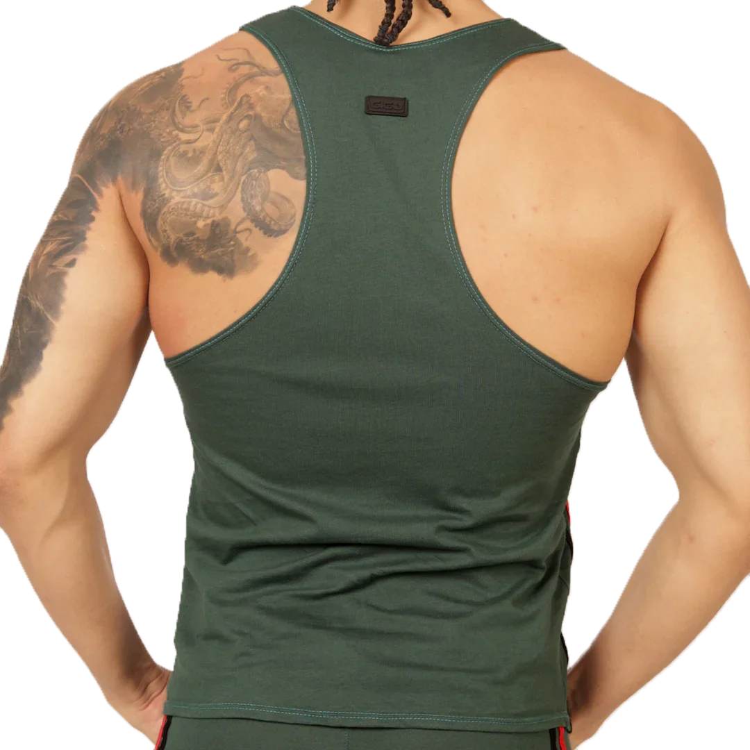 Garoto Green Tank front view by Gigo Underwear