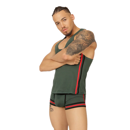 Garoto Green Tank back view by Gigo Underwear