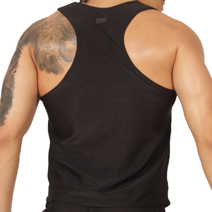 GLOW BLACK TANK - Men's Sports Tank Top in Trendy Colors