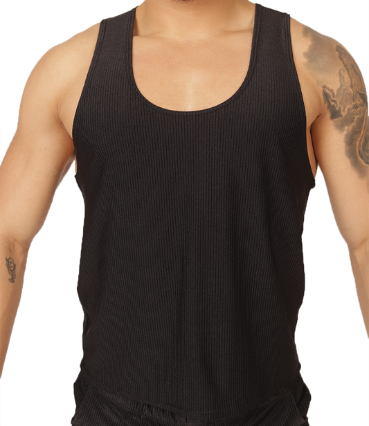GLOW BLACK TANK - Men's Sports Tank Top in Trendy Colors