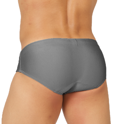 GLOW GRAY SWIMBRIEF - Sexy Men's Jockstrap with Contrast Waistband