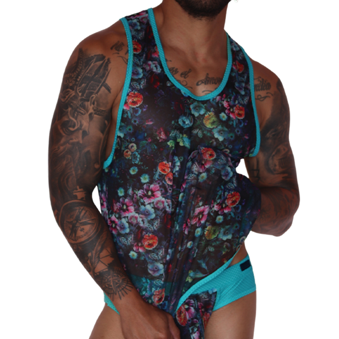 Garden Blue Tank by Gigo Underwear