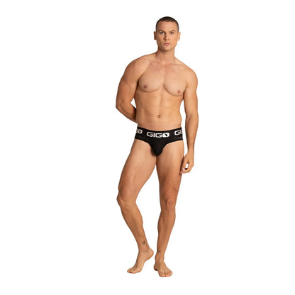 Hibrid Black Brief Jock on model by Gigo Underwear