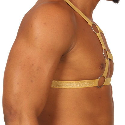 HIT GOLD HARNESS - Men's Fetish Harness with Bold Design