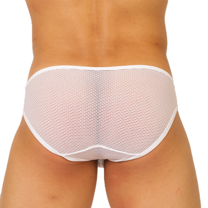 HIT WHITE BRIEF - Bold Men's Brief with Contrasting Waistband