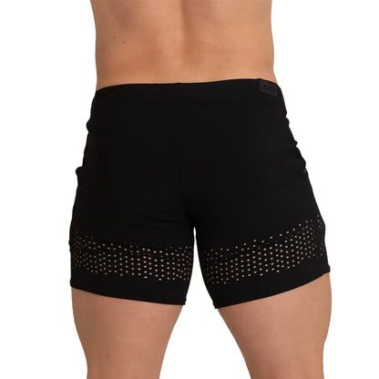 Hole Black Beachwear back view by Gigo Underwear