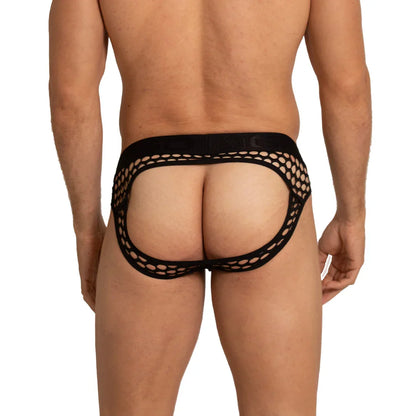 Hole Black Brief Jock back view by Gigo Underwear