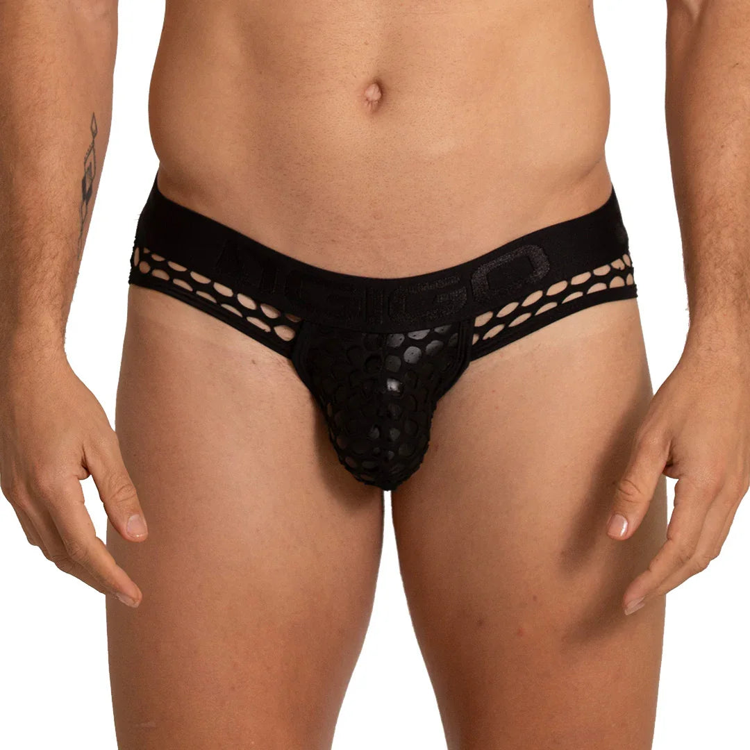 Hole Black Brief Jock by Gigo Underwear