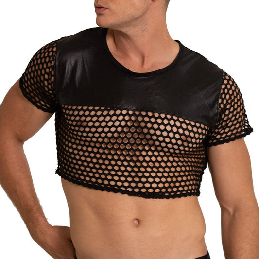 HOLE BLACK CROOP TOP - Gigo Underwear & MensWear